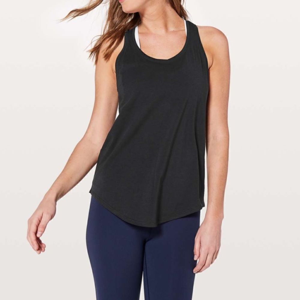 Lululemon Black Tank Top Style Love Tank Top Pleated, Estimated Size Medium